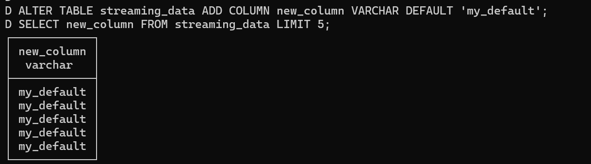 Adding Column with Default Value