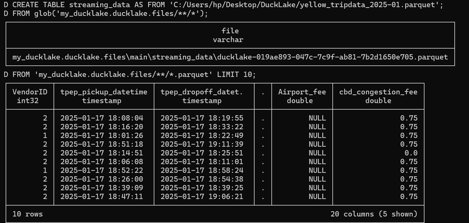 Creating DuckLake Table