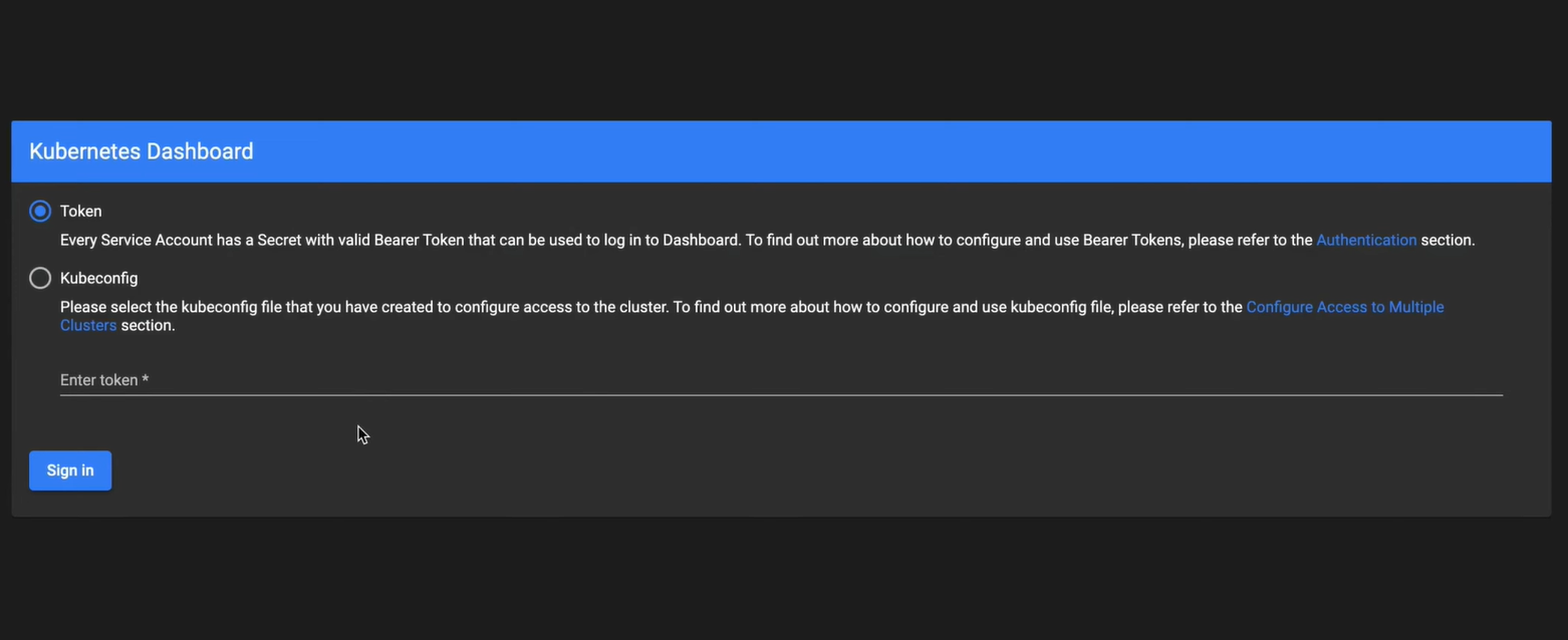 kubernetes Dashboard Access