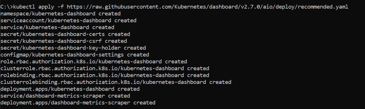 Applying Dashboard Manifest